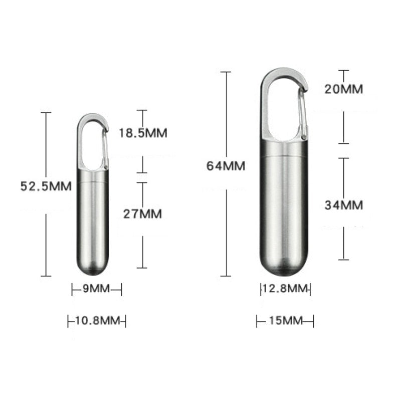 2x Mini Porte-Clé Boîte à Pilules Waterproof