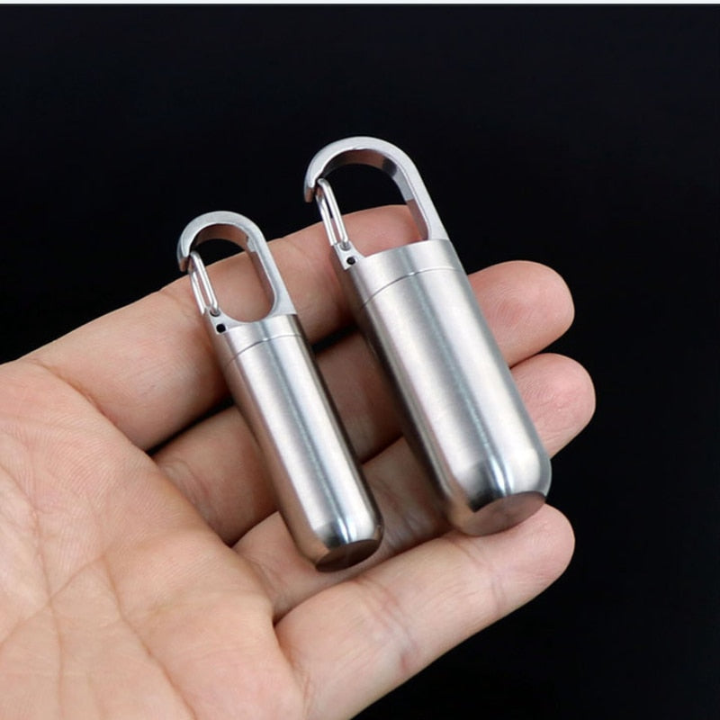 2x Mini Porte-Clé Boîte à Pilules Waterproof