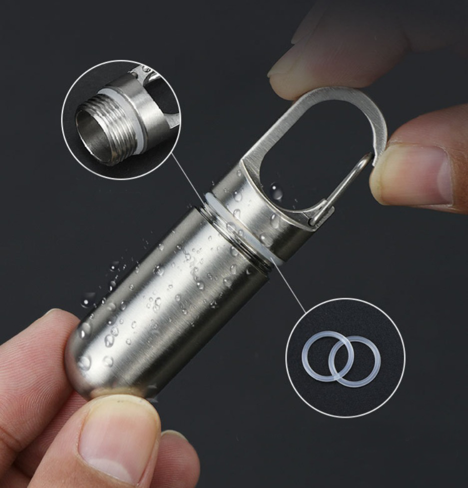 2x Mini Porte-Clé Boîte à Pilules Waterproof